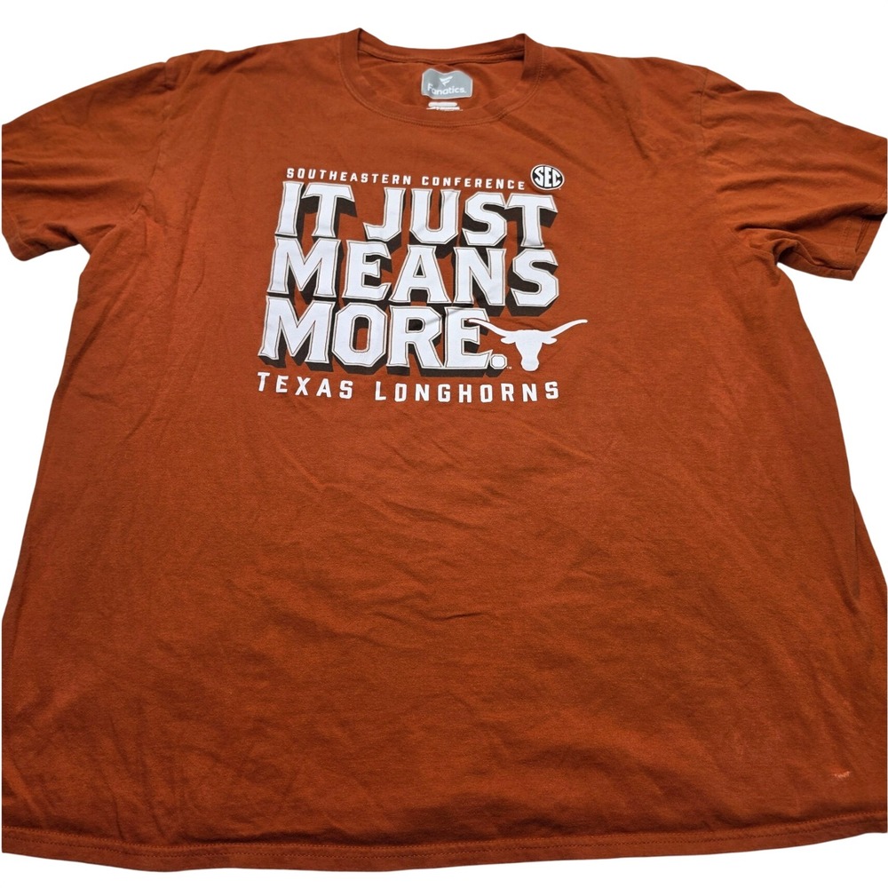 Fanatics Texas Longhorns SEC It Just Means More T-Shirt Burnt Orange Mens 2XL